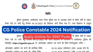 CG Police Constable Notification 2024